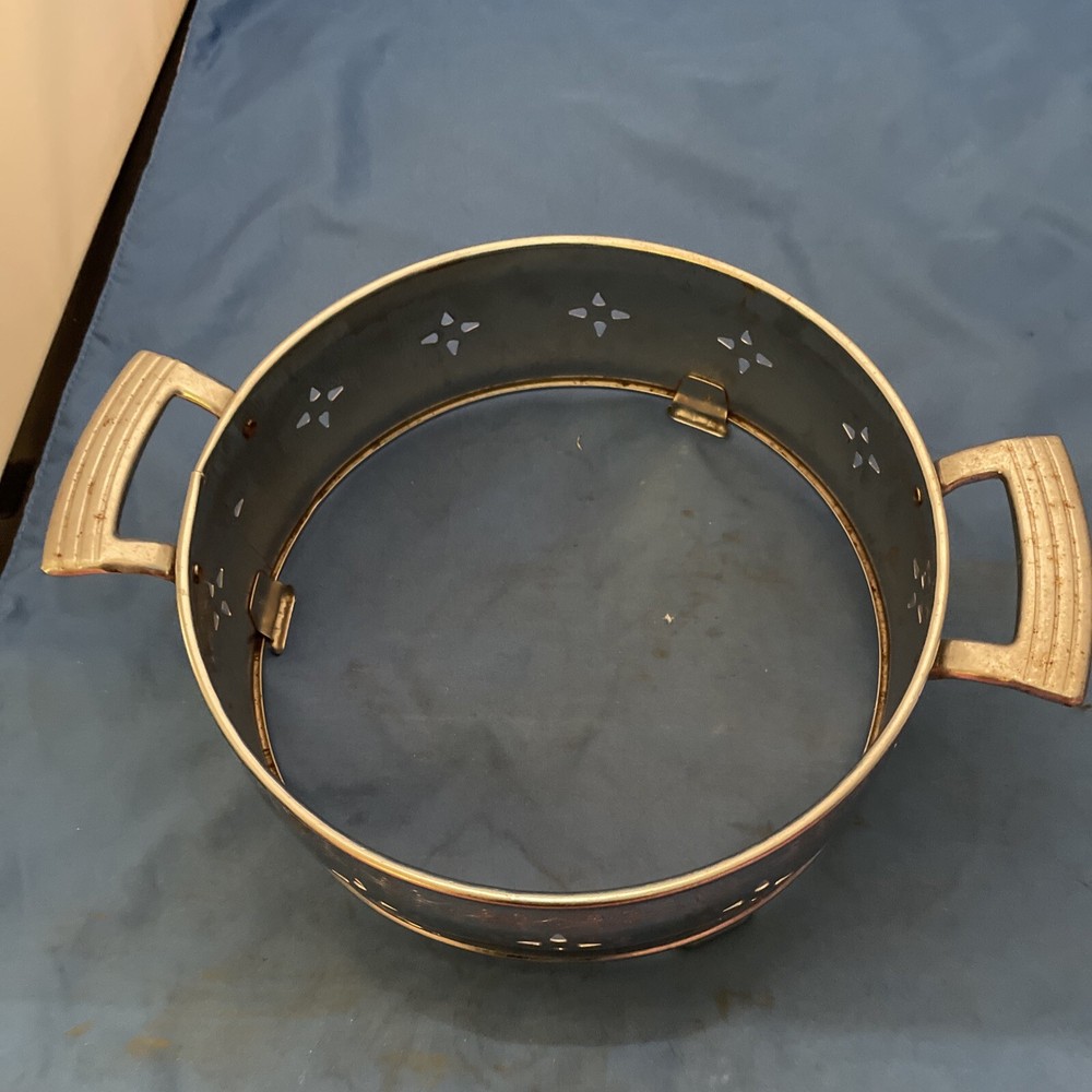 Beautiful Antique Silver Plated Serving Dish Holder with Handles!