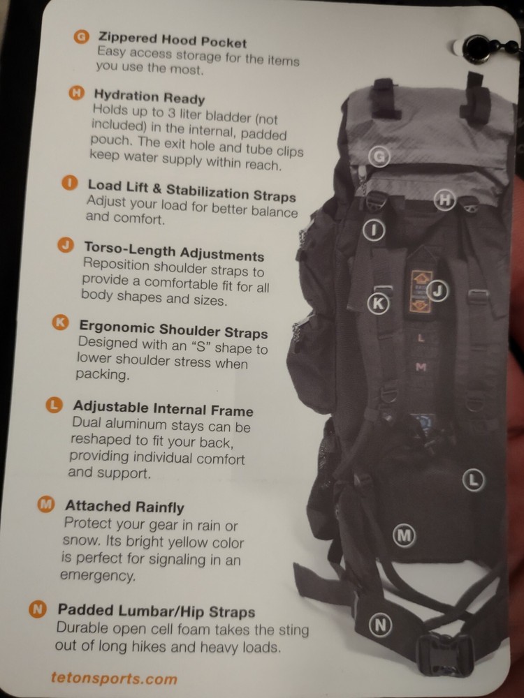 High-Performance Backpack - TETON Sports Explorer 4000 Internal Frame ;