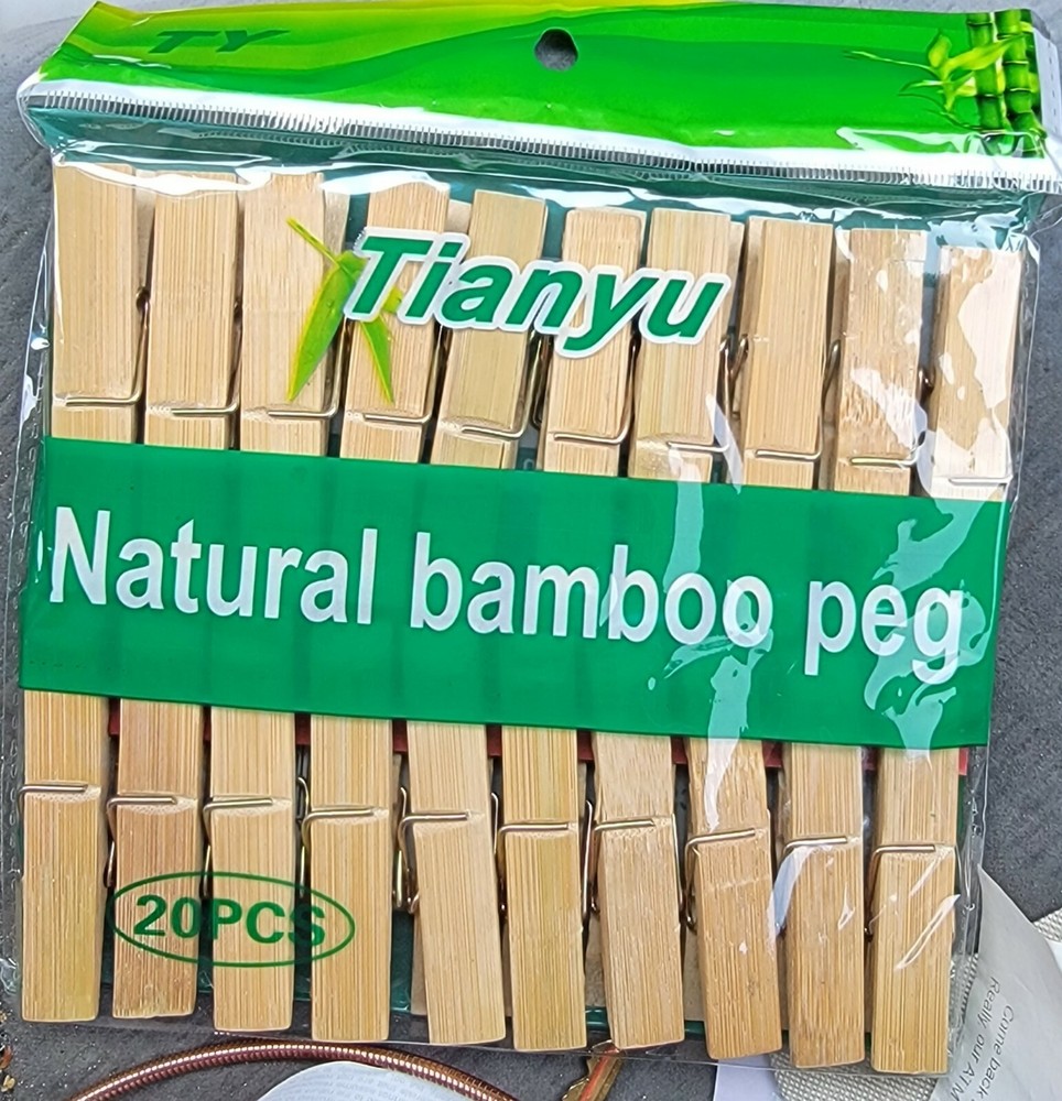 Set 40 Pcs Natural Bamboo Clothing pin