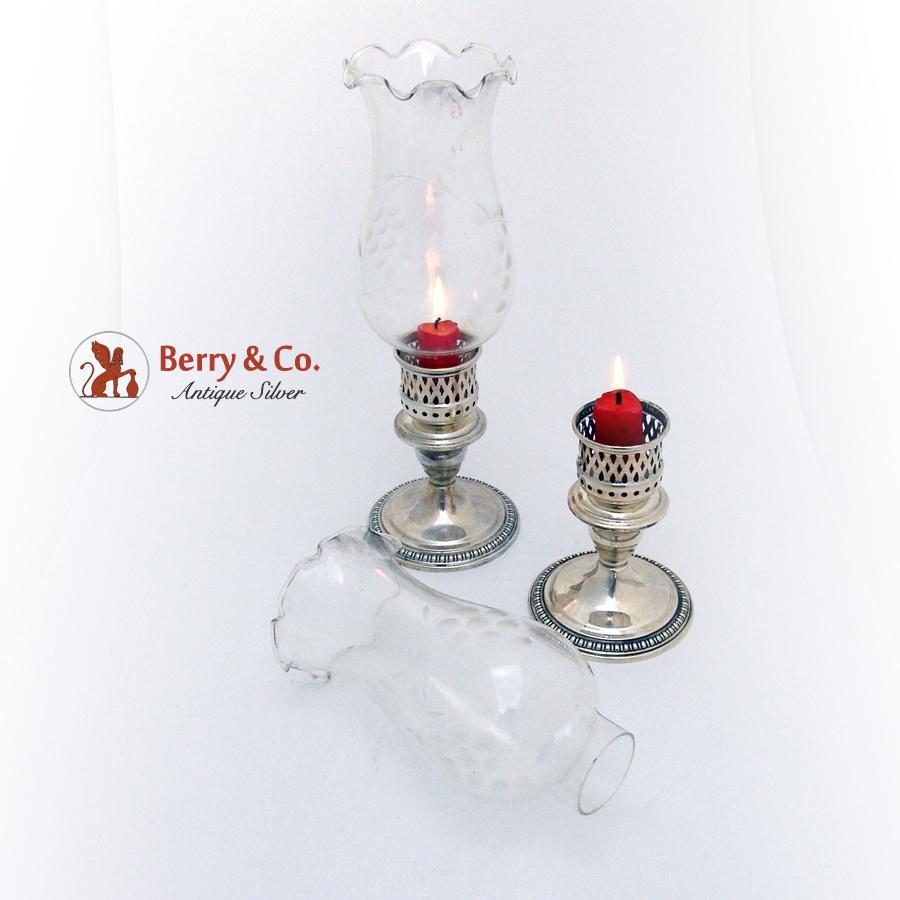 Hurricane Lamp Sterling Silver Wm Rogers 1940