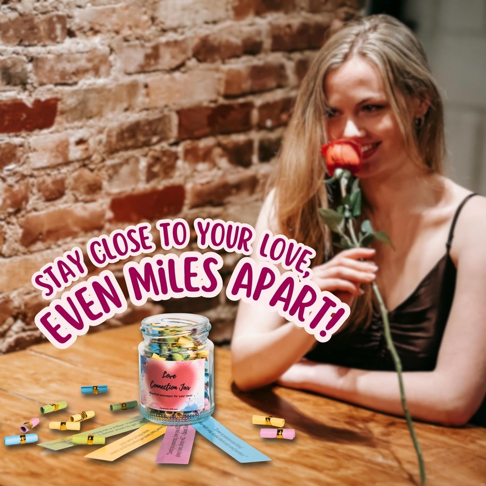 90 PCS Love Notes Jar, Long Distance Relationship Gift, Connection Jar