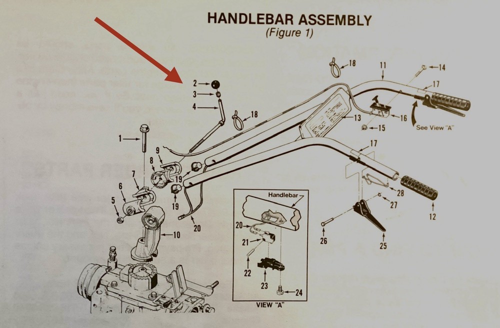 Troy Bilt Horse tiller handlebar stud.