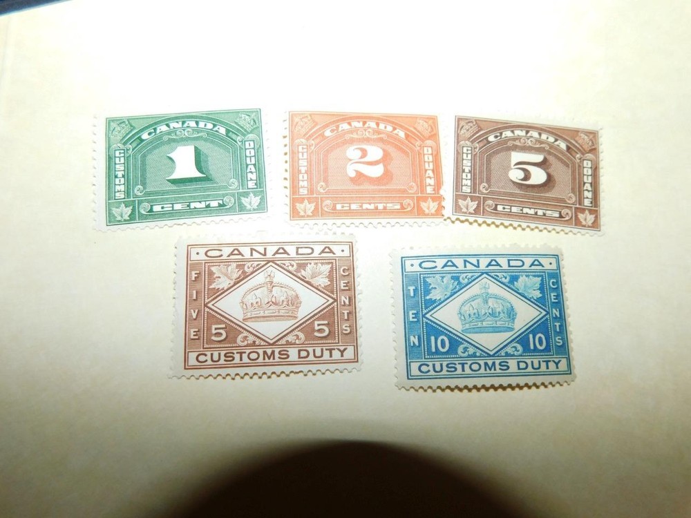 CANADA LAW STAMPS CUSTOMS DUTY STAMPS MNH
