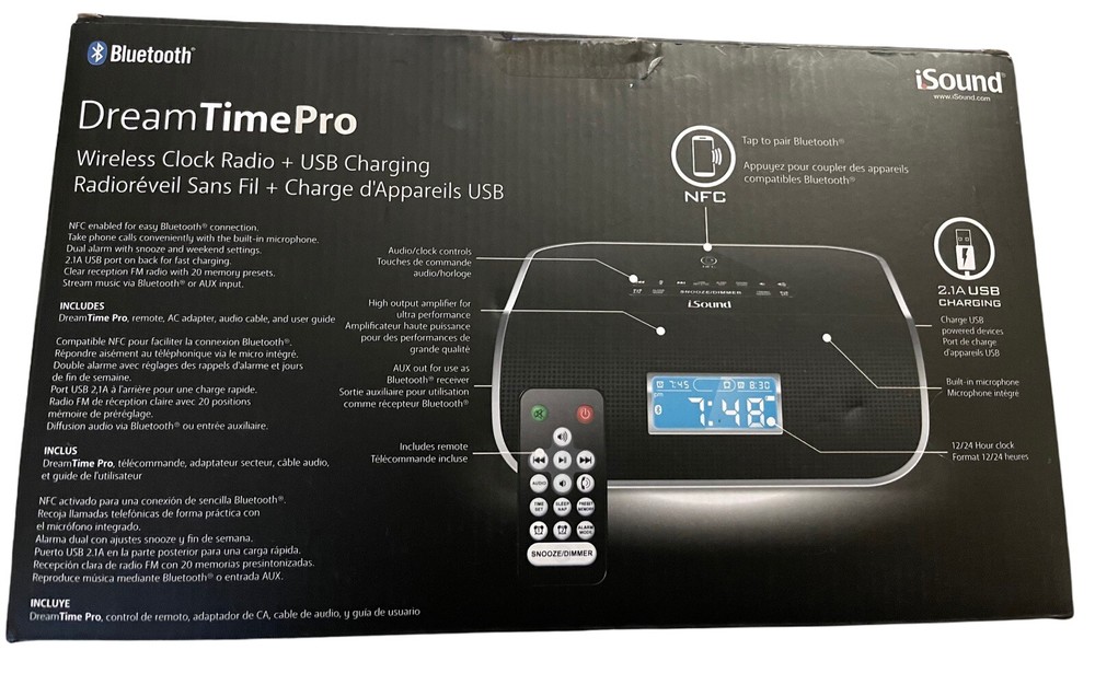 iSound Dreamtime Pro Bluetooth Radio Alarm Clock