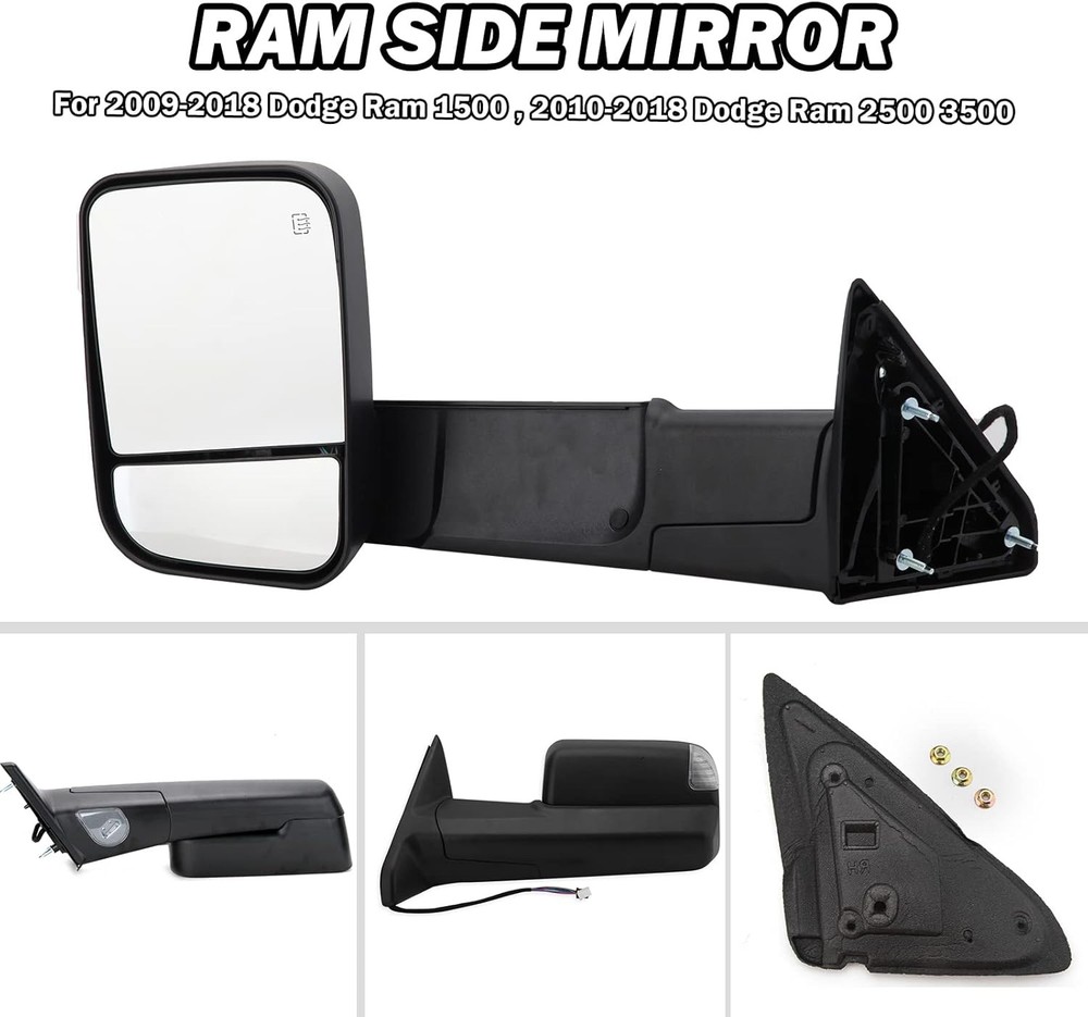 Driver Side Mirror Compatible with 2009-2018 Dodge Ram 1500,2010-2018 Dodge Ram