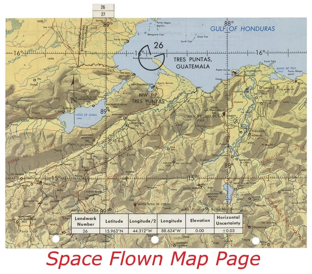 Flown NASA Apollo IX Command Module Map Page Vintage w/2 LOA