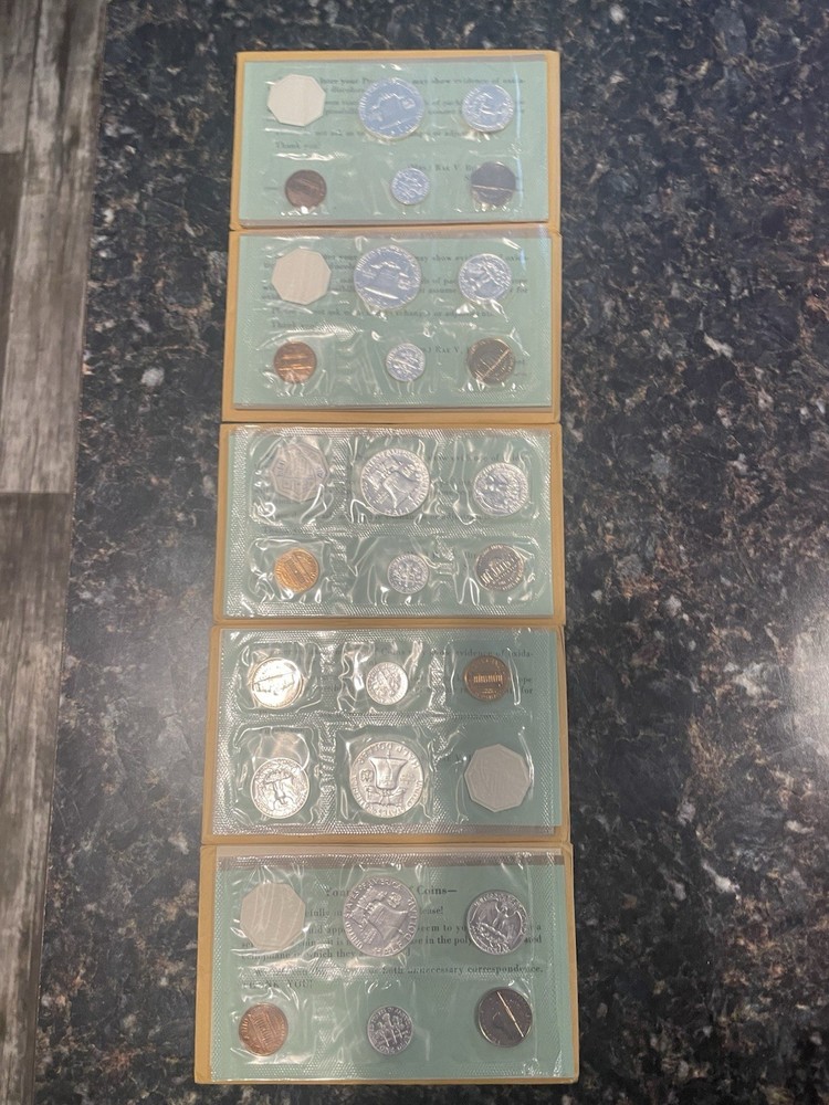 Five 1960 Proof Sets 90% Silver