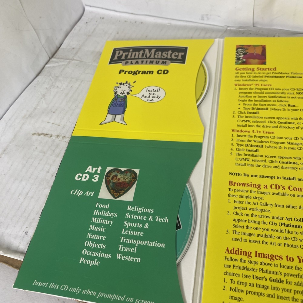 PrintMaster Platinum Program 6-CD Set Templates, Graphics & Tools Mindscape