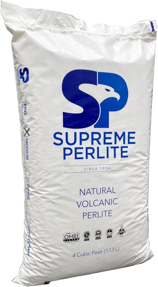 Supreme Perlite Medium Horticultural Grade Expanded Perlite – 4 Cubic Foot – 113