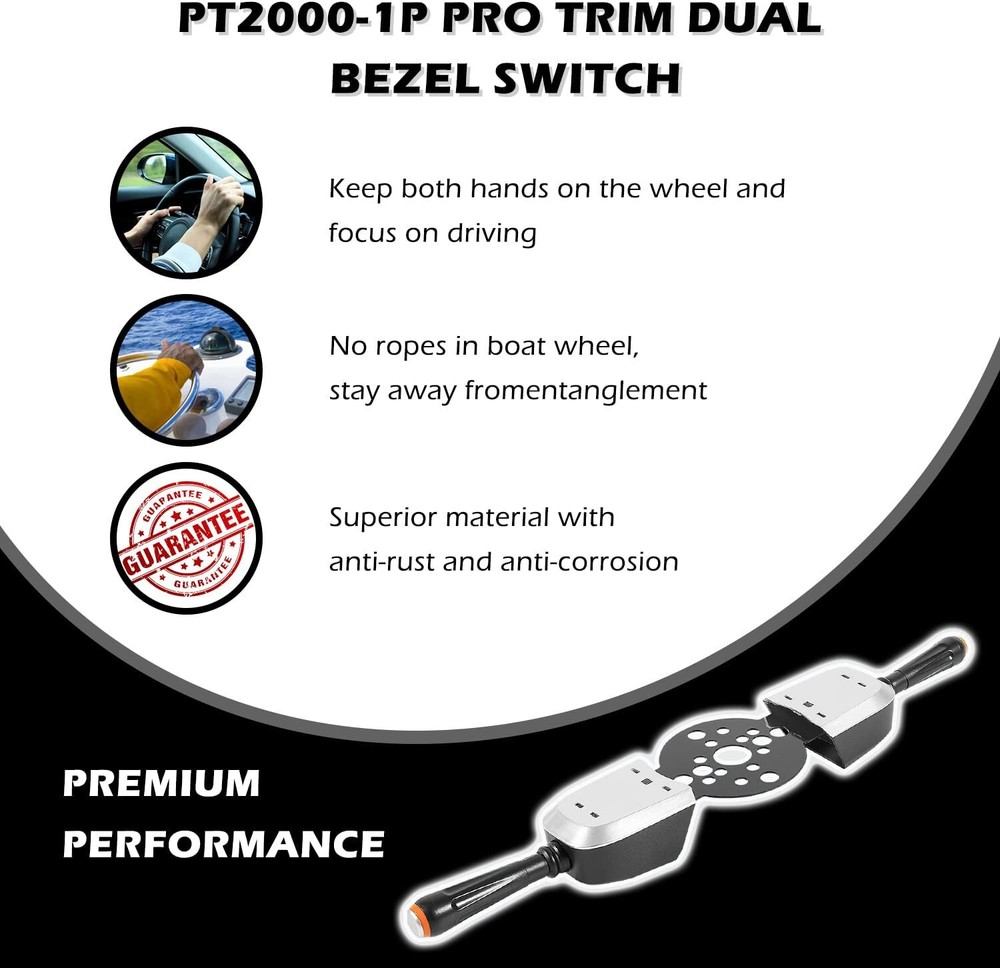 PT2000-1P Bezel Control Switch Dua Blinker Trim/Jack Plate for Seastar Hydraulic