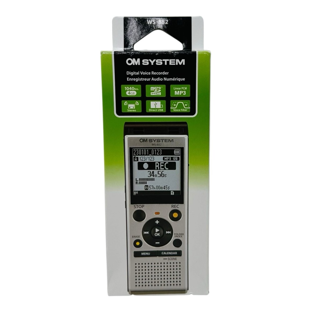 OM System WS-882 Digital Voice Recorder Silver-Sealed Box