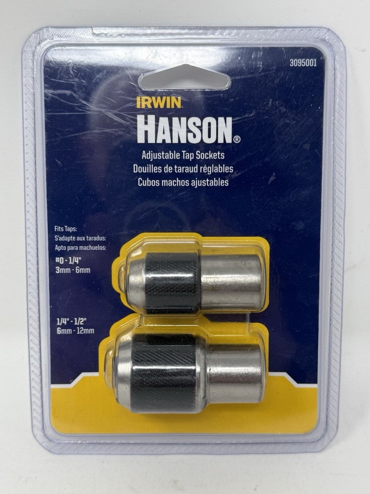 Irwin 3095001 Adjustable Tap Sockets Fits 3/8" Square Drive Wrenches 2PC Pack