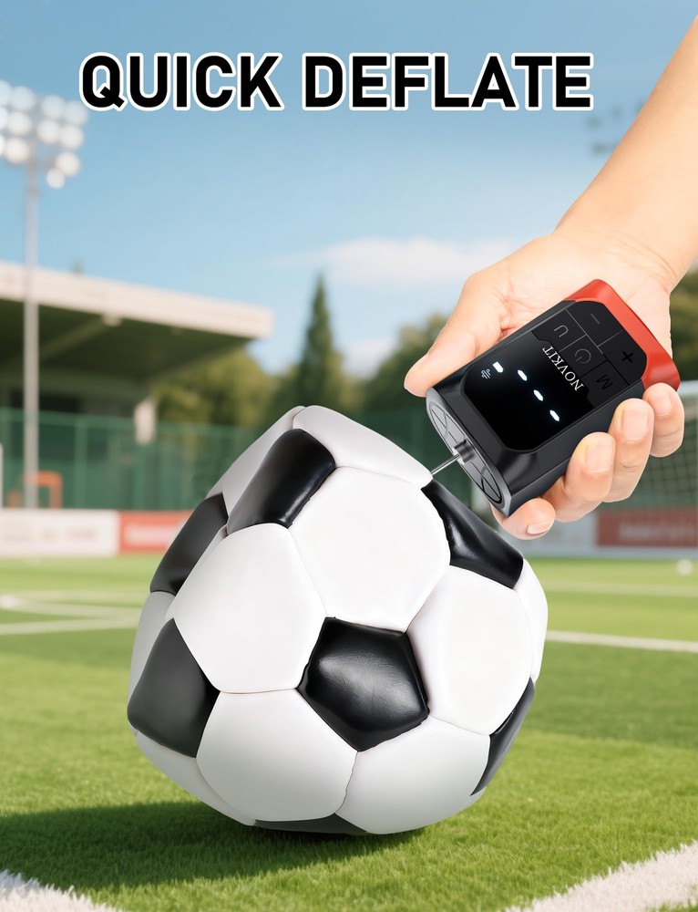 Portable Pump Inflator and Deflator with Foldable Needle, Rechargeable Batter...