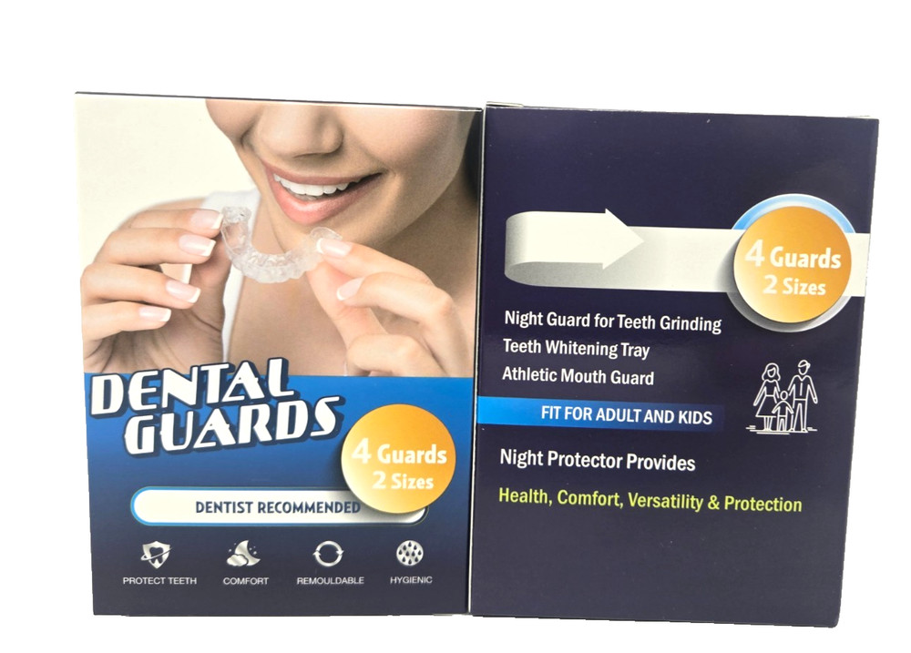Dental Guards, (2 Boxes), 8 Guards Total, Two Sizes