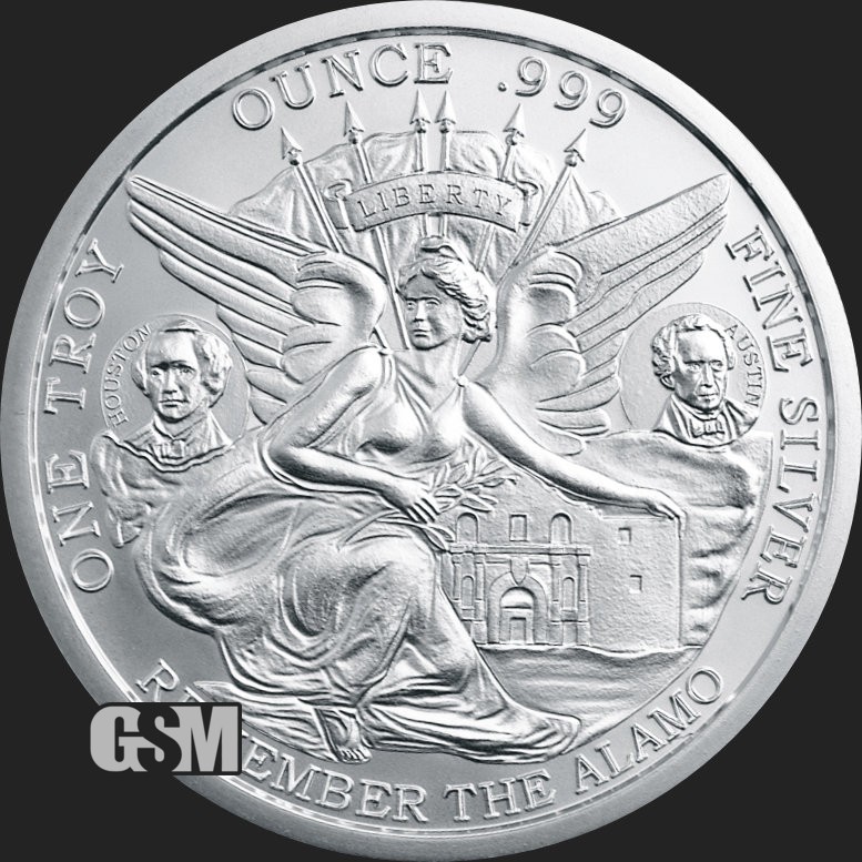 1 oz Silver Round - Texas Commemorative .999 Fine Silver Round