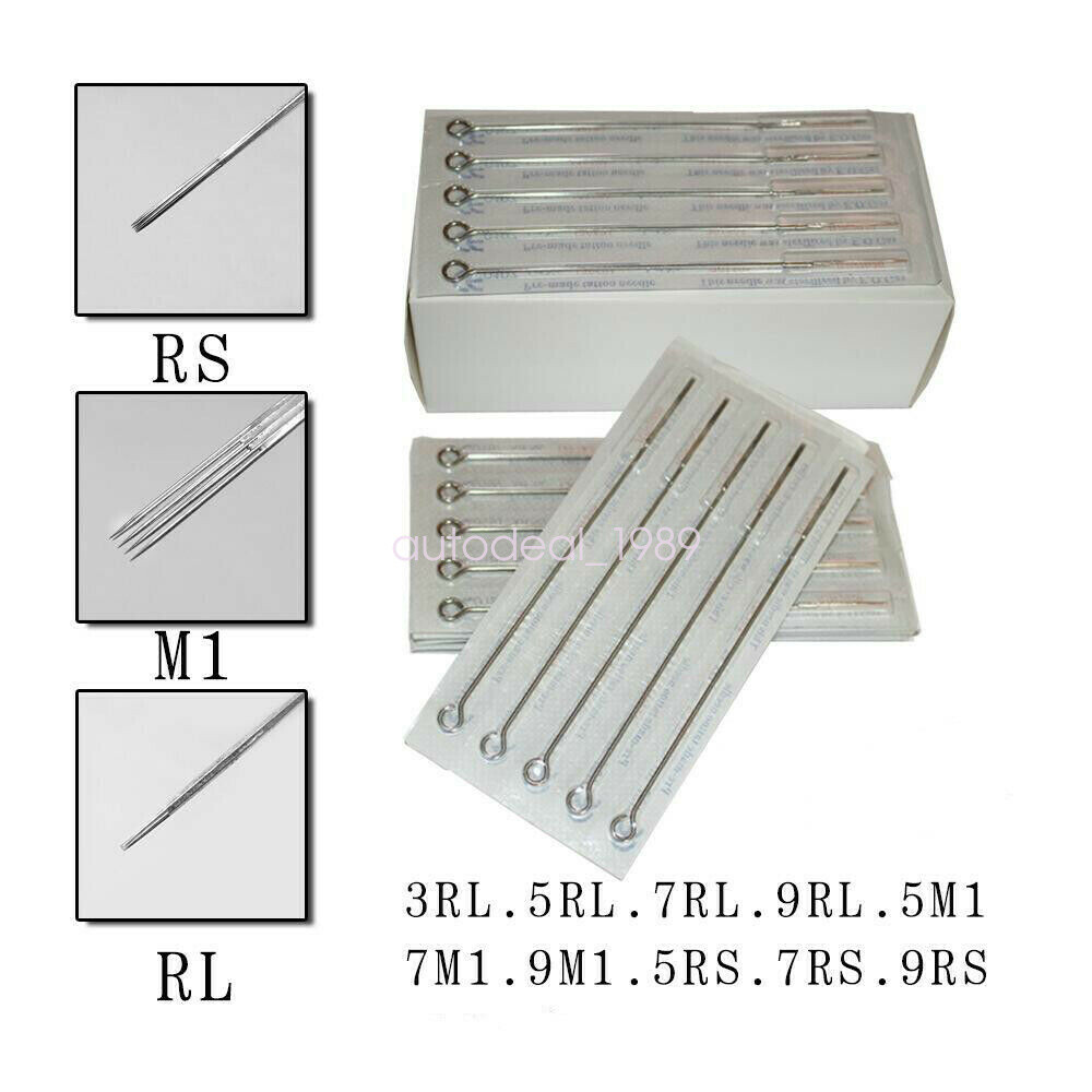 100Pcs Mixed 10 Models Bundle Tattoo Needles Tips Pins Lining Shading RL RS M1
