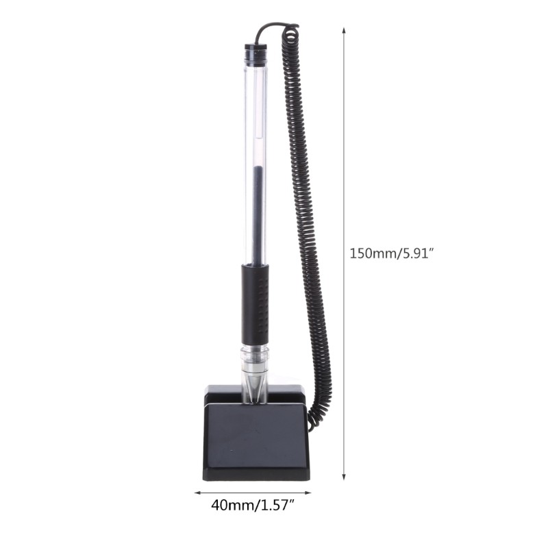 Black Security Pen 6pcs Secure Counter Pens with Adhesive Chain for Office Use