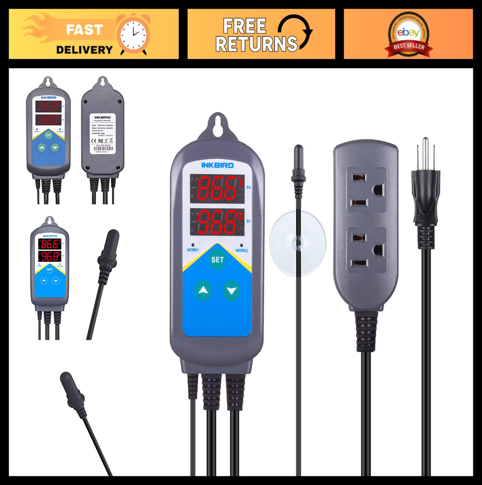 Digital Temperature Controller with Day/Night Control for Brewing, Aquariums & R