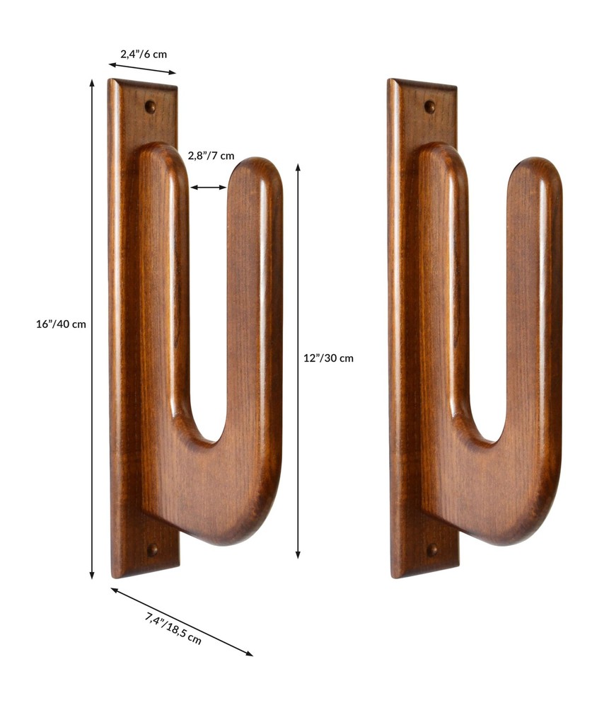 Surfboard Wall Mount – Wooden Surfboard Rack for Wall Storage – Solid Wood Ho...