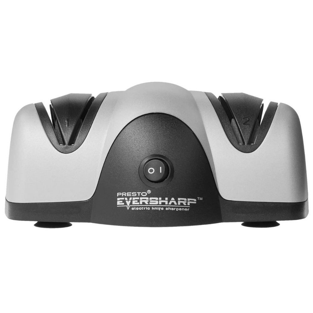 Presto 08800 EverSharp Electric Knife Sharpener, 2-Stage System, Silver/Black
