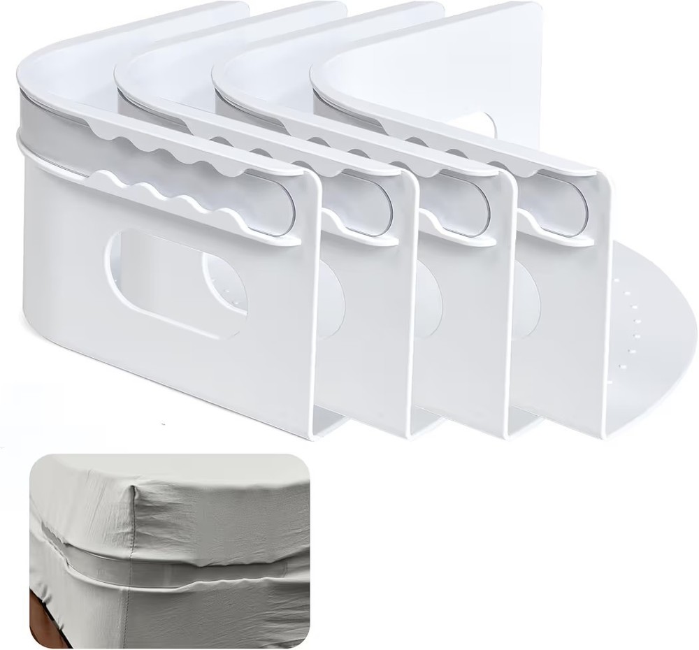 Bed Sheet Holder with Lock Strips Heavy Duty Bed Sheet Corner Fastener Keep...