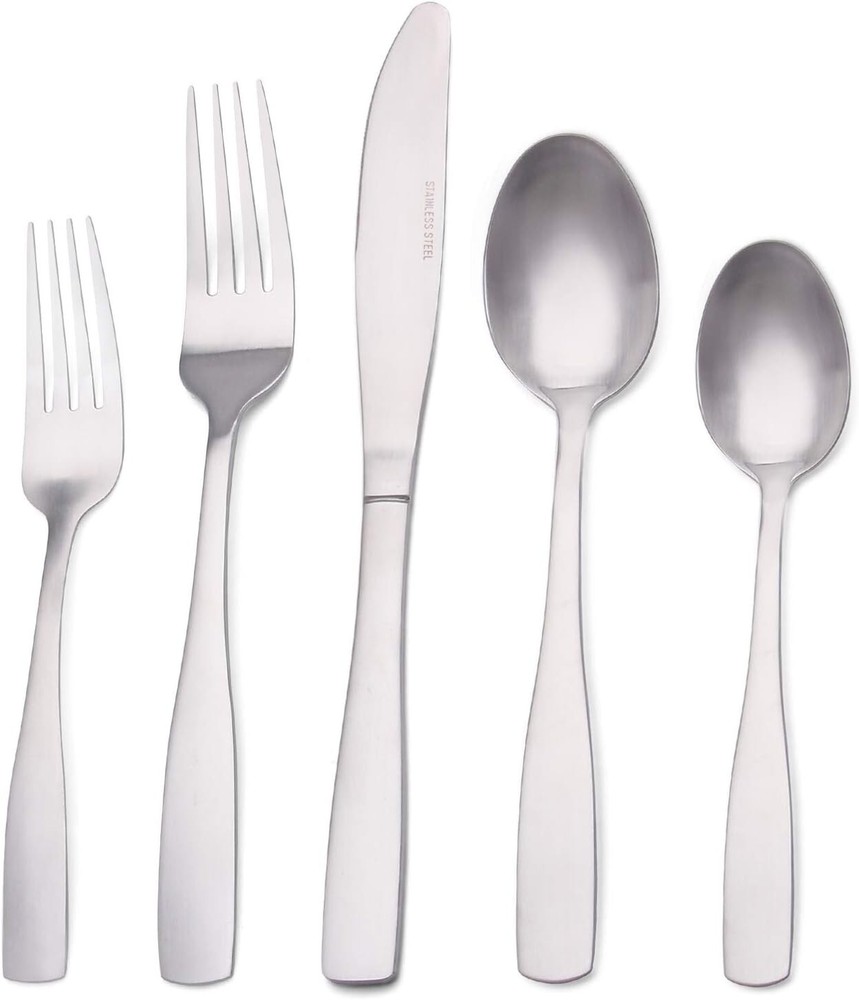 High-Quality Matte Silverware Set - Timeless Design - 20-Piece - Dishwasher Safe