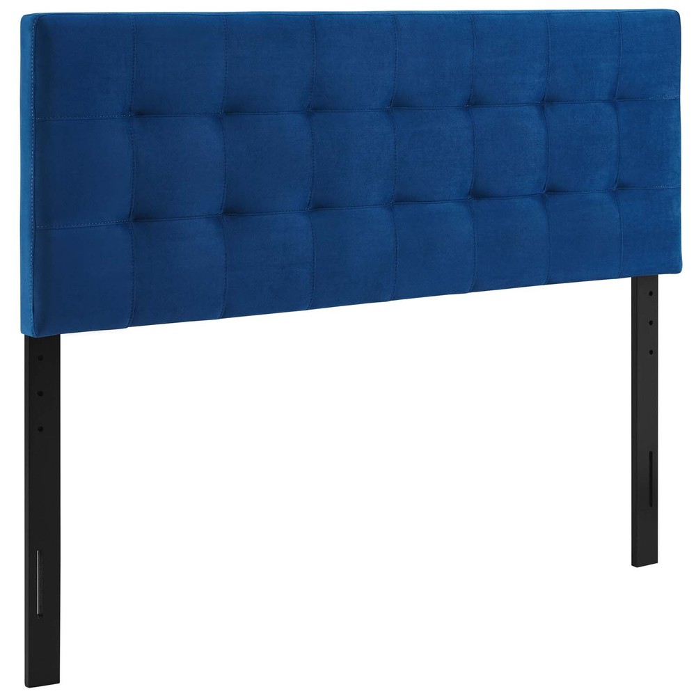 Modway Emily Biscuit Tufted Performance Velvet Full Headboard in Navy