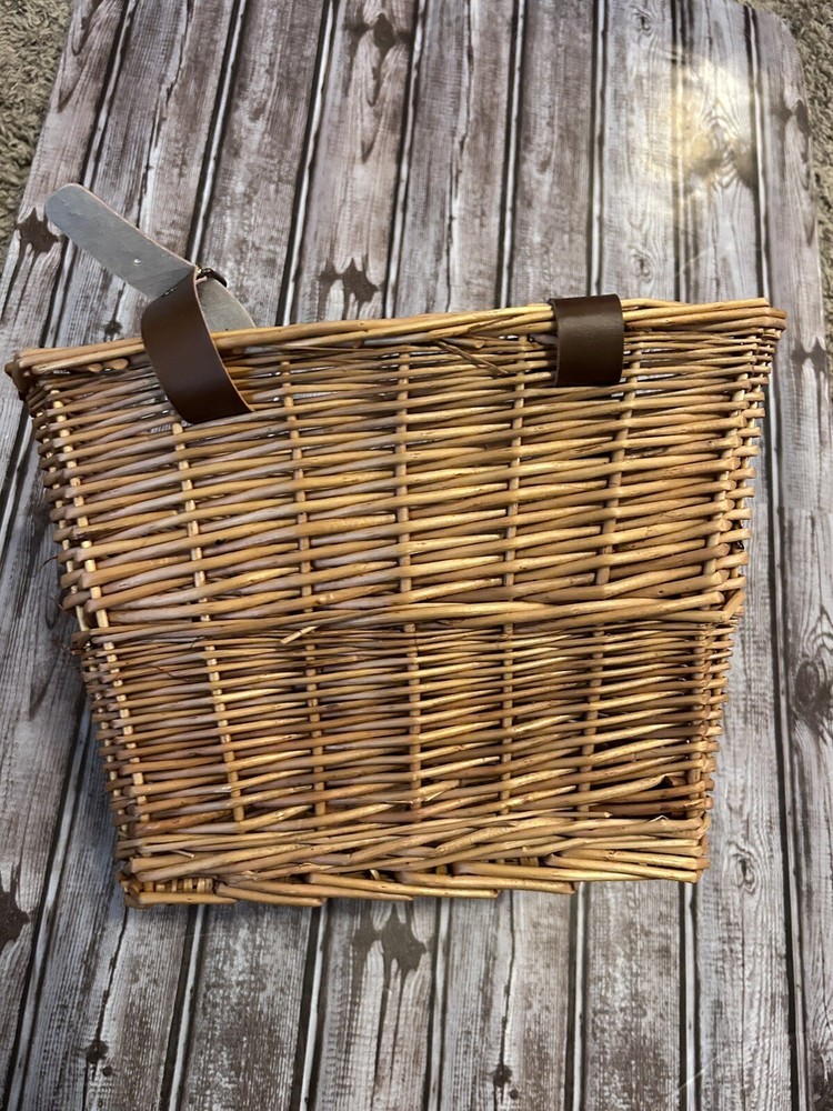 D Shaped Wicker Bike Basket