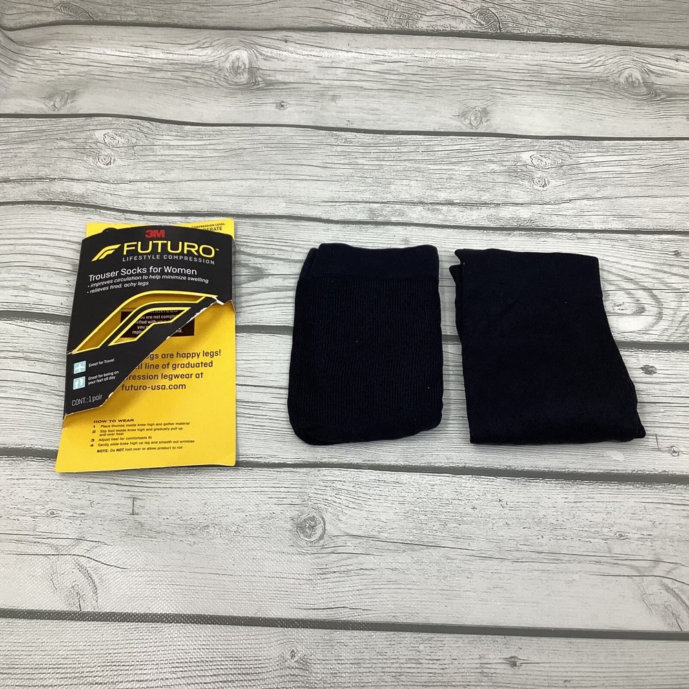 FUTURO Lifestyle Compression Trouser Socks for Women Moderate Black Size Medium