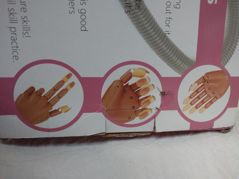 Nail Practice Training Hand Manicure Skills Learning Box Dented With Rip NEW