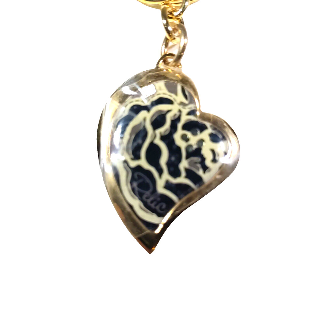 Relic Heart Keychain Gold Tone Black
