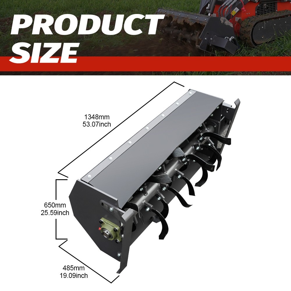 HY480C+Rotary Plow FREE SHIP/Unloading Mini Skid Steer Loader 23HP EPA Engine