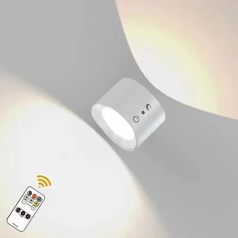 Led Double Head Wall Lamp Touch Control Remote 360 Rotatable USB Recharge Wirele
