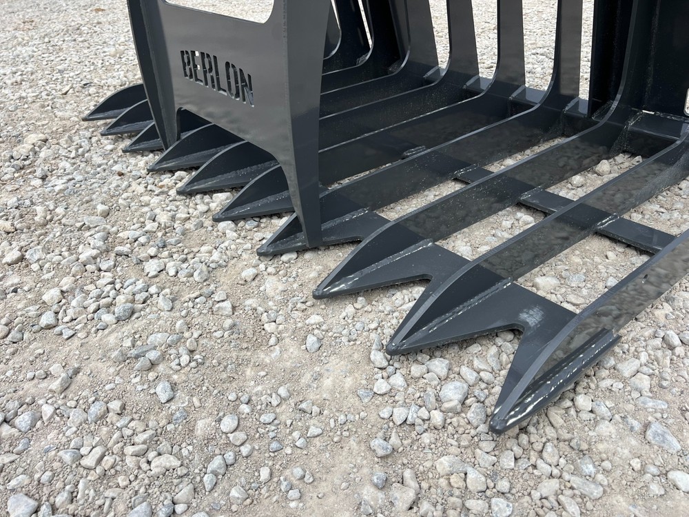 Berlon 60" Compact Tractor Root Brush Grapple Attachment Fits Skid Steer Loader