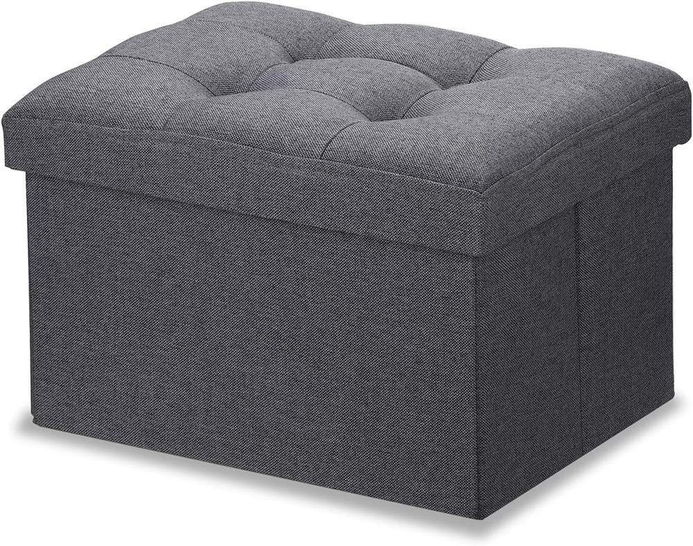 LINMAGCO Small Storage Ottoman Stool Foot Rest Stool Under Desk Stool Short