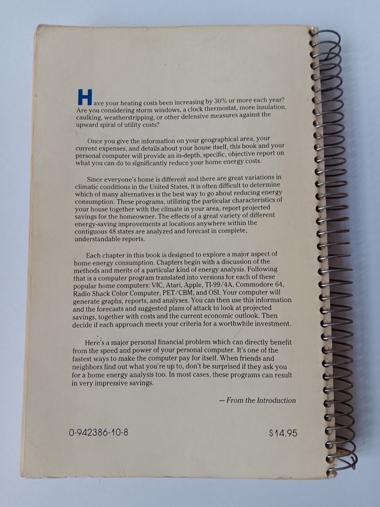 Compute! Home Energy Applications On Your Personal Computer Softcover Book