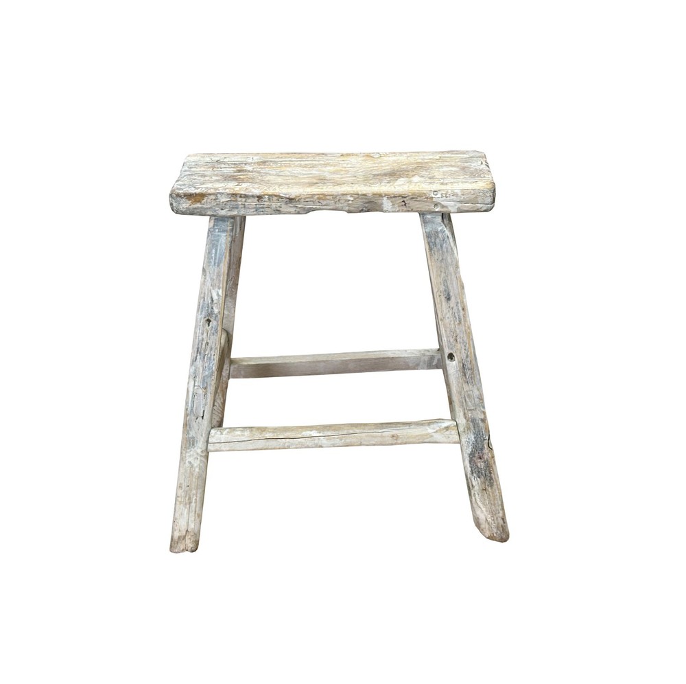 Rustic Raw Rough Wood Grain Rectangle Slim Stool Bench Side Table ws4613
