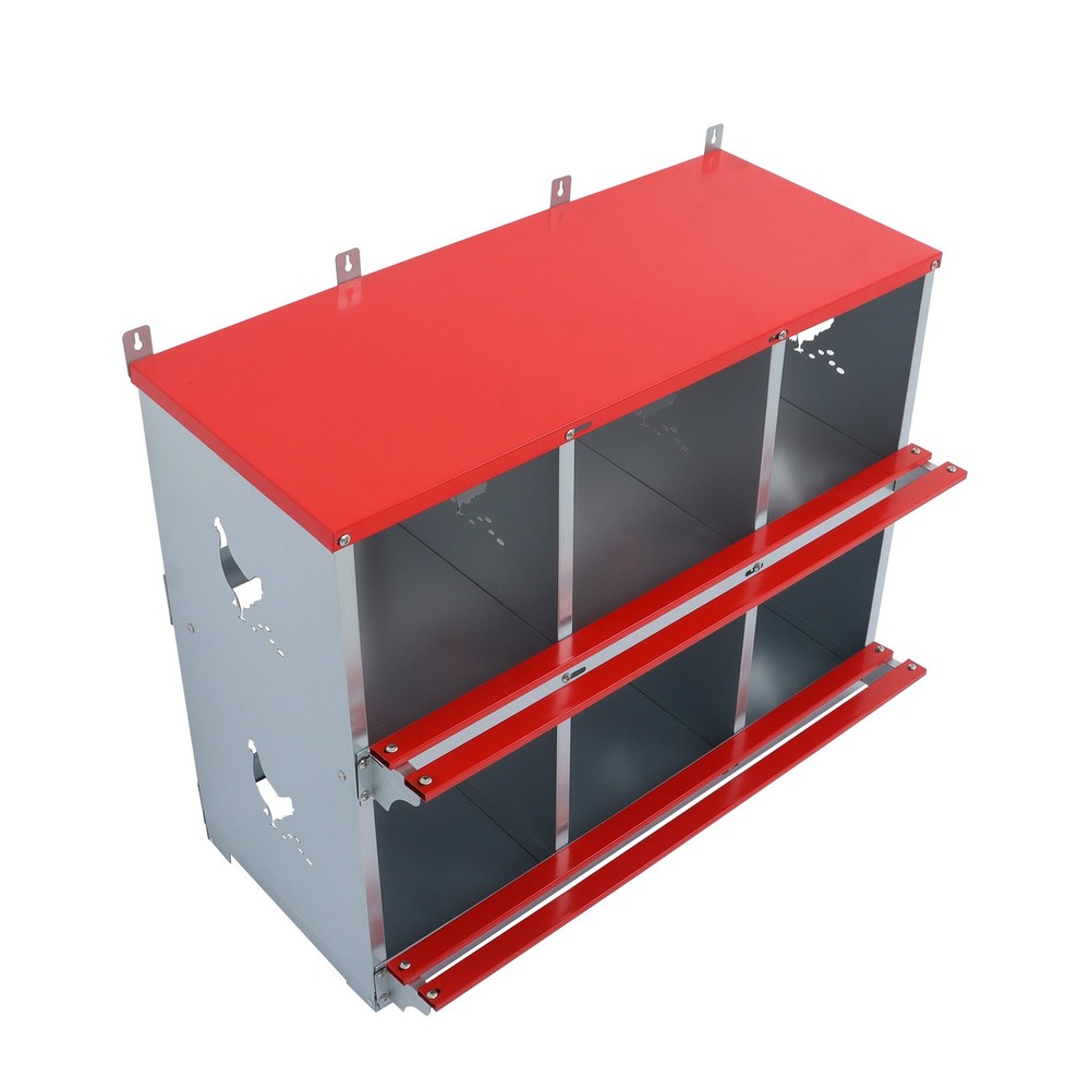 Heavy Nesting Box Chicken Nesting Box 6 Room Metal Nesting Red 6 Compartment