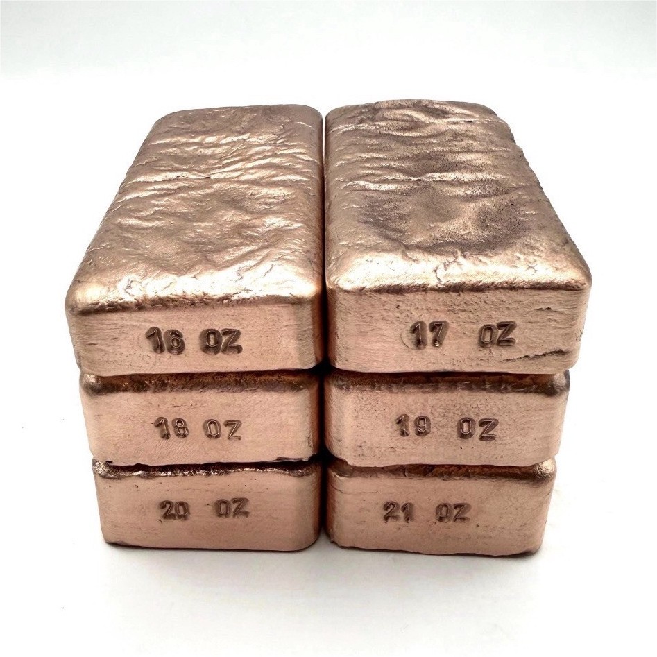 1Lbs Pure Handpoured Copper Ingot Bars Raw Material