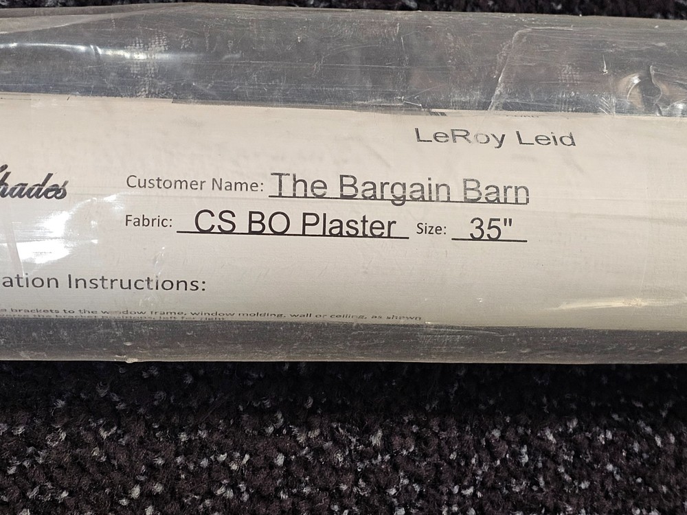 Creative Holmes Easy Roll Shades 35" CS BO Plaster Fabric