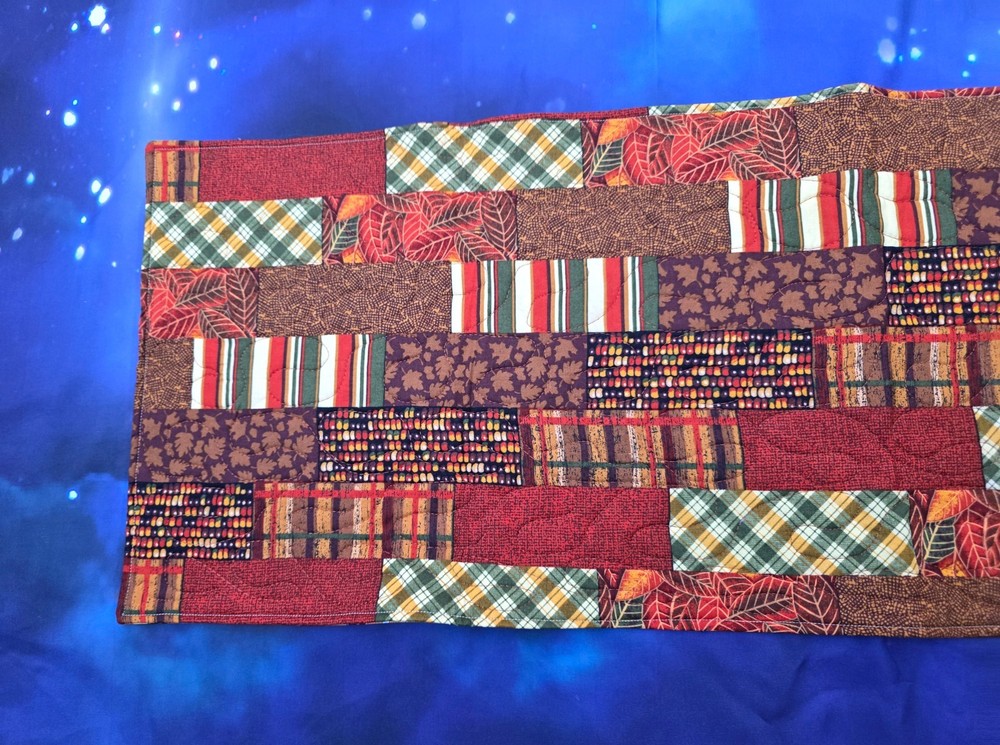 Handmade Quilted Table Runner Thanksgiving Fall Autumn Patchwork corn HALLOWEEN