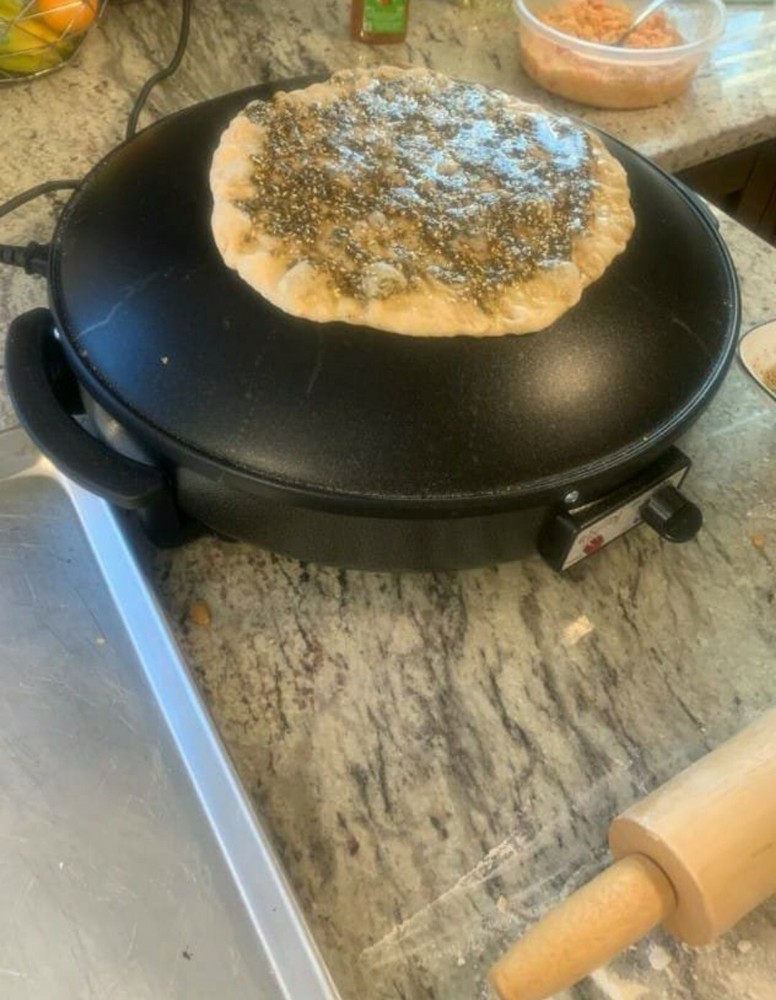 Electric Saj Arabic Bread Maker 16" Non-stick Tabun Markouk Thyme Pie Cheese Pie