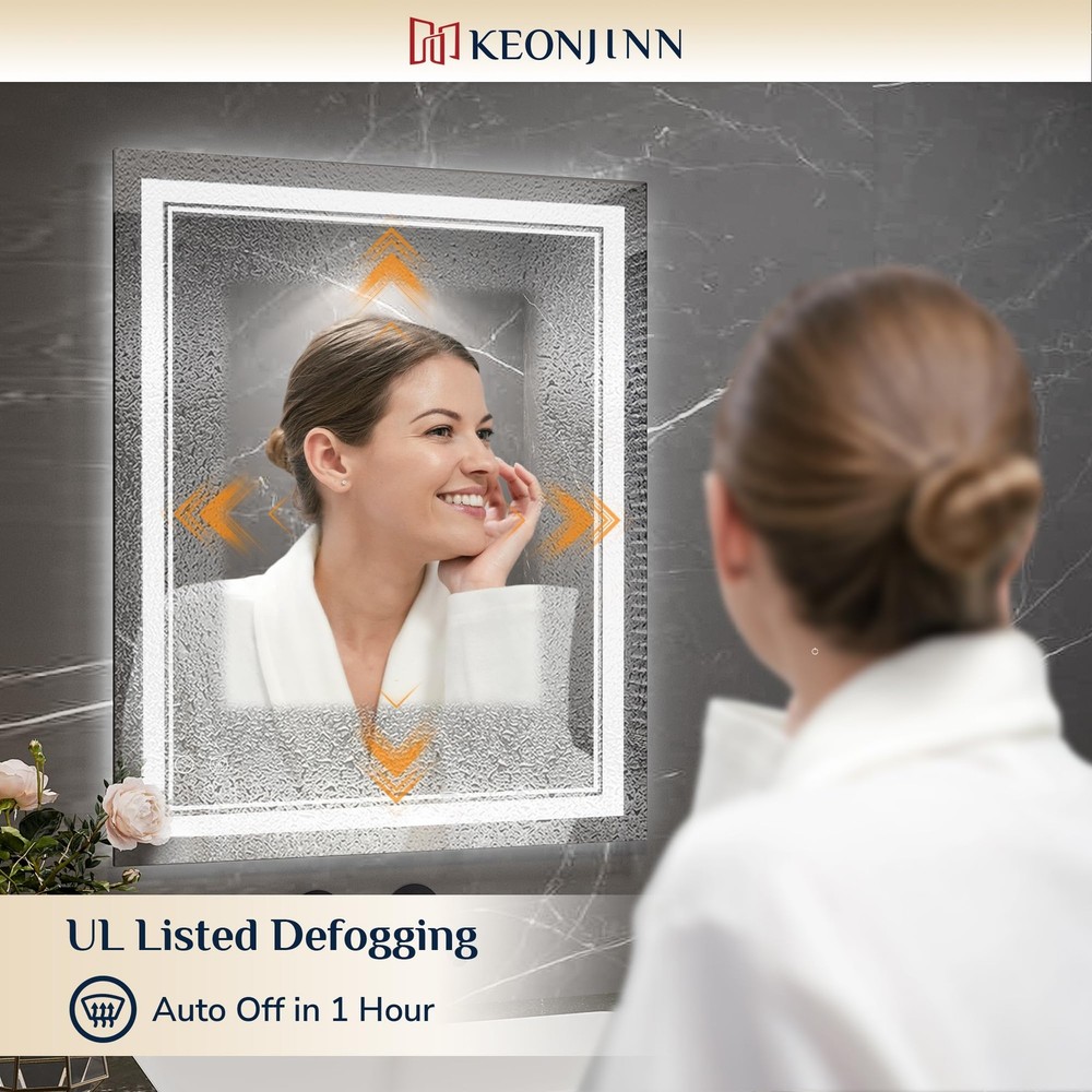 24" x 30" Lighted Mirrors for Bathroom Wall with Bluetooth Speaker, Frontlit ...