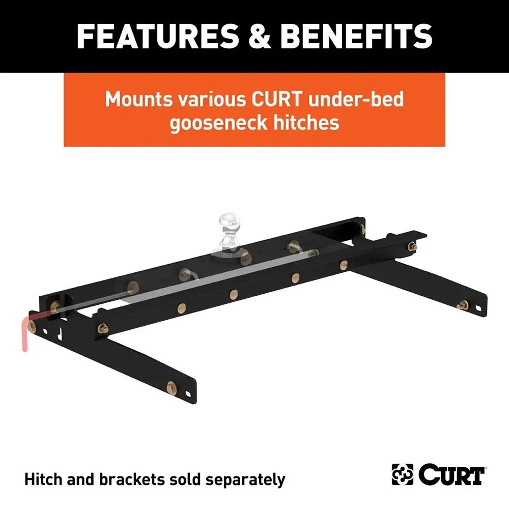 CURT 60635 Double Lock Gooseneck Install Rail Kit