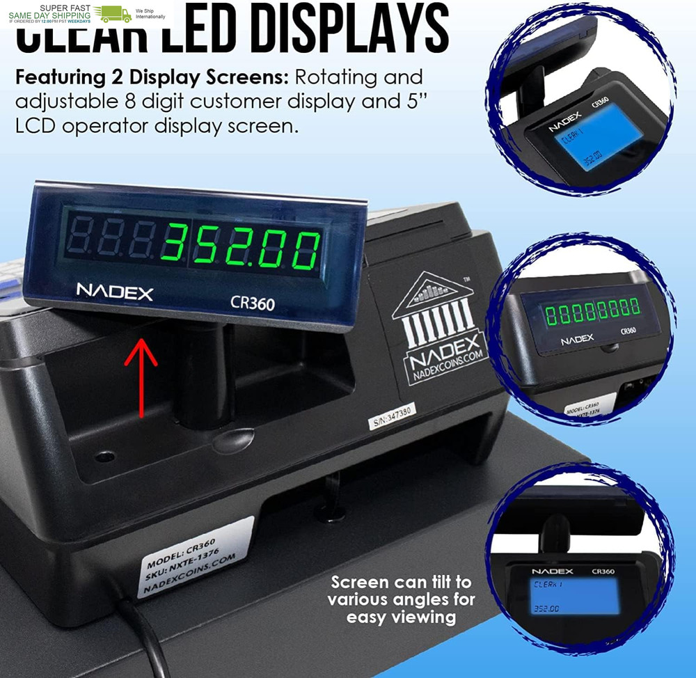 Quick Load Thermal Printer, Compact Size, Cash and Coin Drawer, Black
