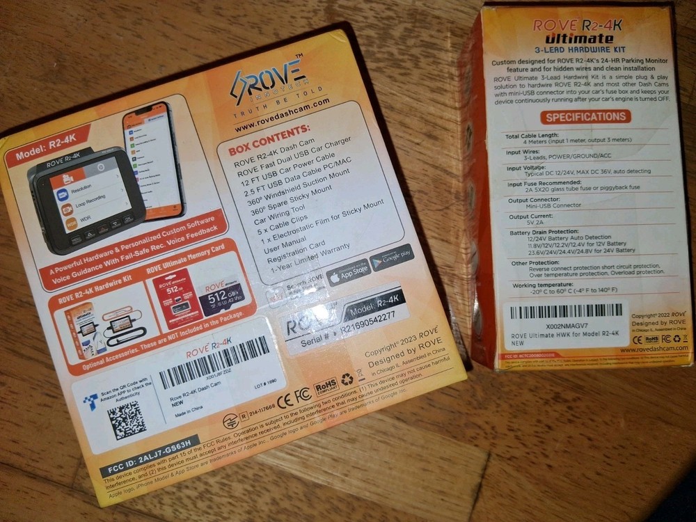 ROVE R2-4K Dash Cam | Hardwire Kit