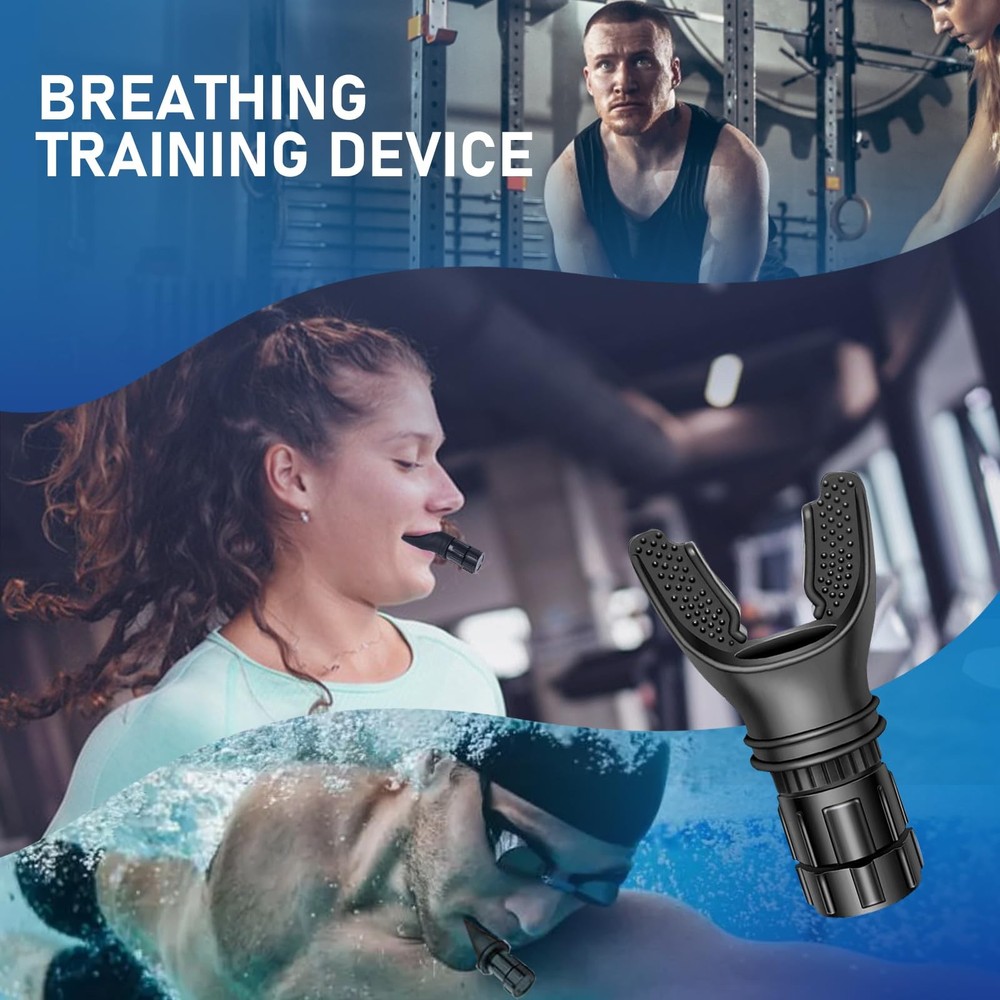 enttgo Portable Respiratory Trainer-Exercise Device. Muscle black