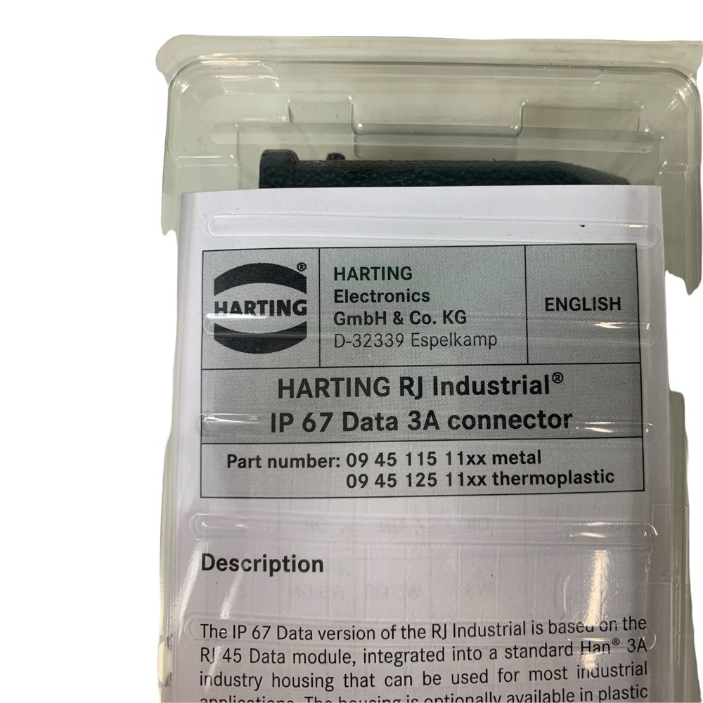 Harting IP 61 Data 3A Connector Plug 094511511xx