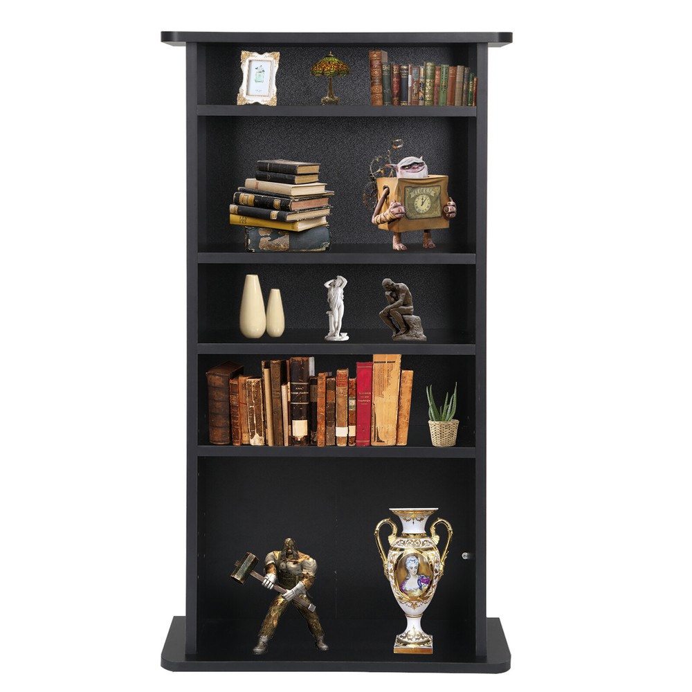 5 Layer Multimedia Storage Cabinet Rack Book Shelf Organizer Stand Audio Tower