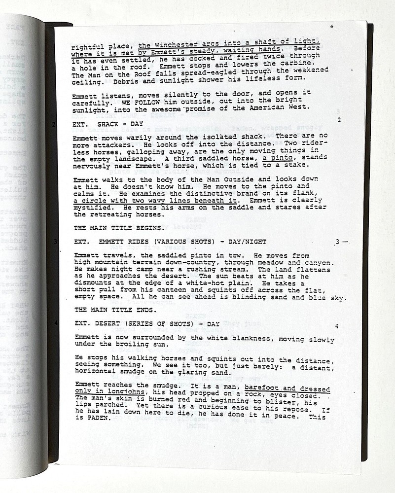 Silverado screenplay by Lawrence Kasdan & Mark Kasdan. Final draft October 1984